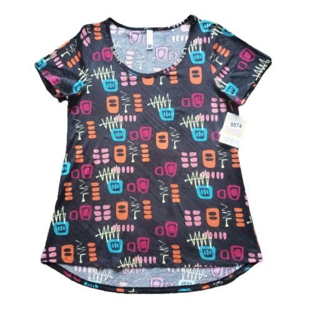 LulaRoe‎ Women's Short Sleeve Multicolor Print Classic T-Shirt Size Medium NWT - Picture 9 of 9